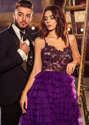 Purple Evening Dress Short for Cocktail Party