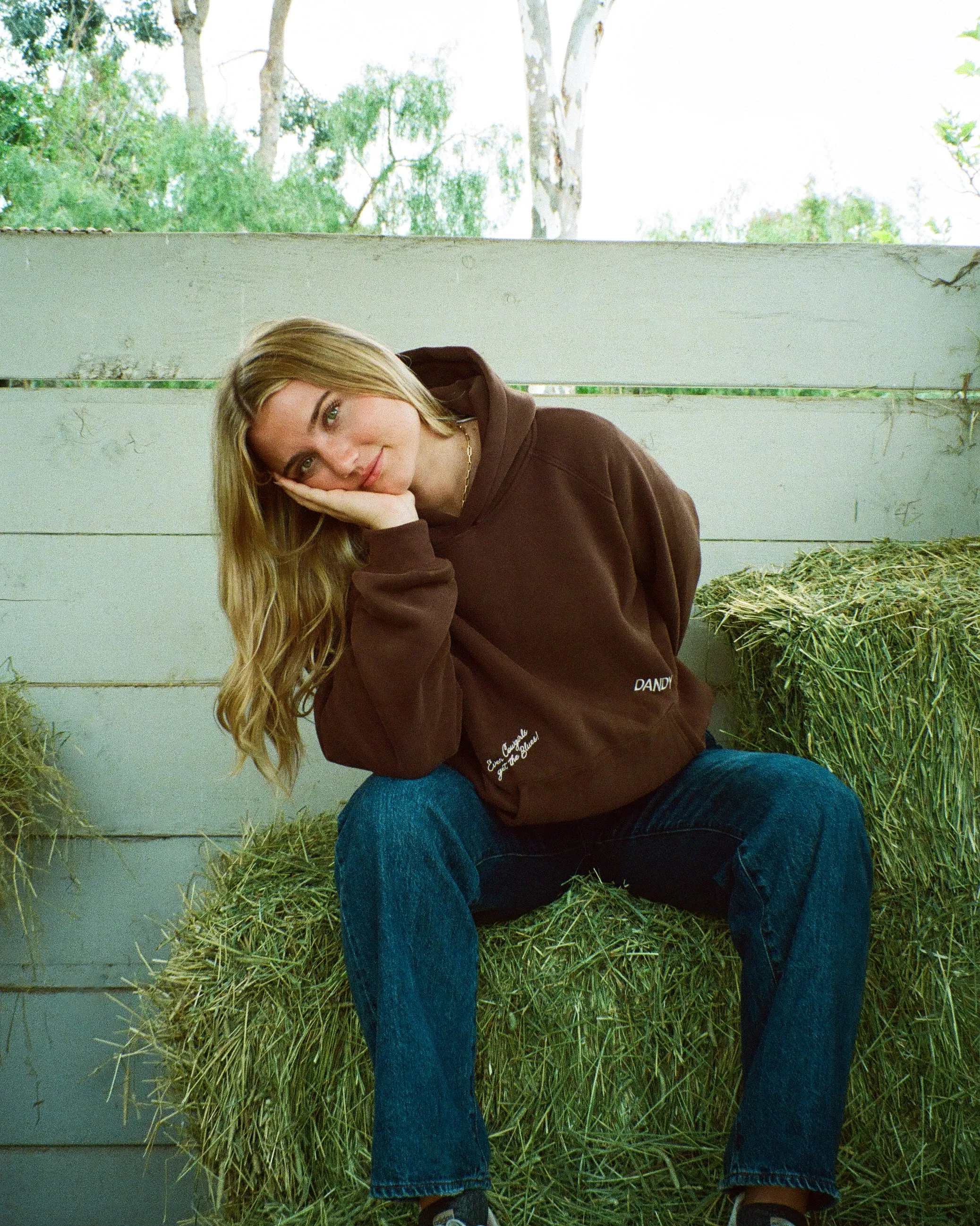 "Cowgirl" Oversized Lux Hoodie in Brown