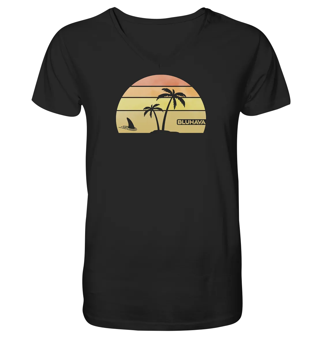 "Sunset Shark Place" - Herren Premium Organic V-Neck Shirt