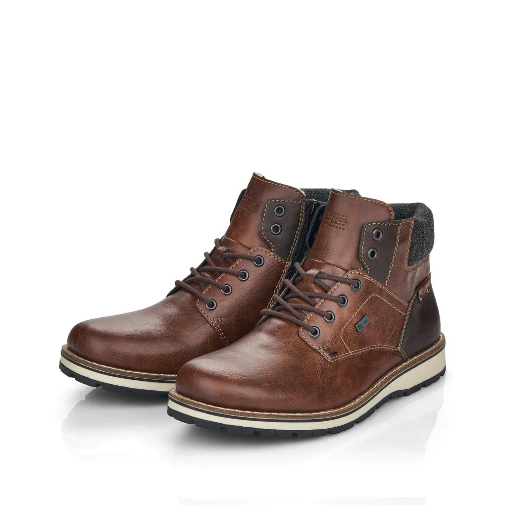 Rieker Men's Ronnie 25 Waterproof Lace Boot (Brown)