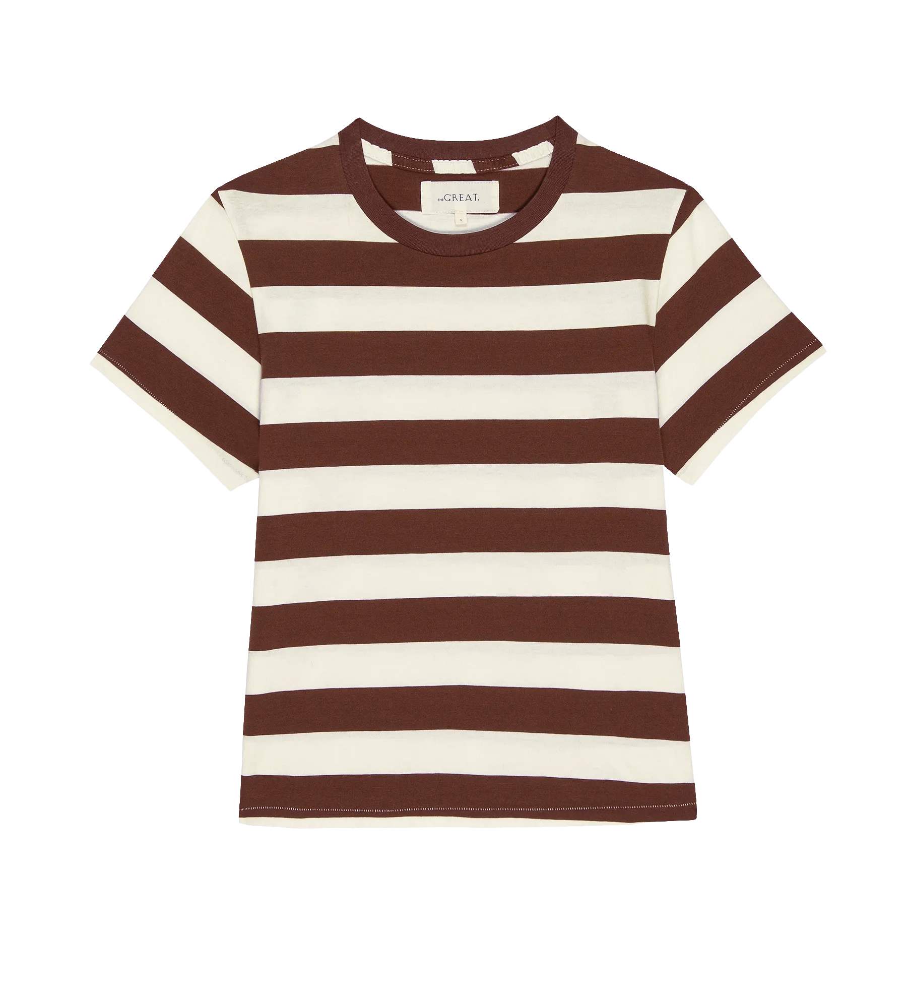 The Little Tee. Novelty -- Cognac Stripe