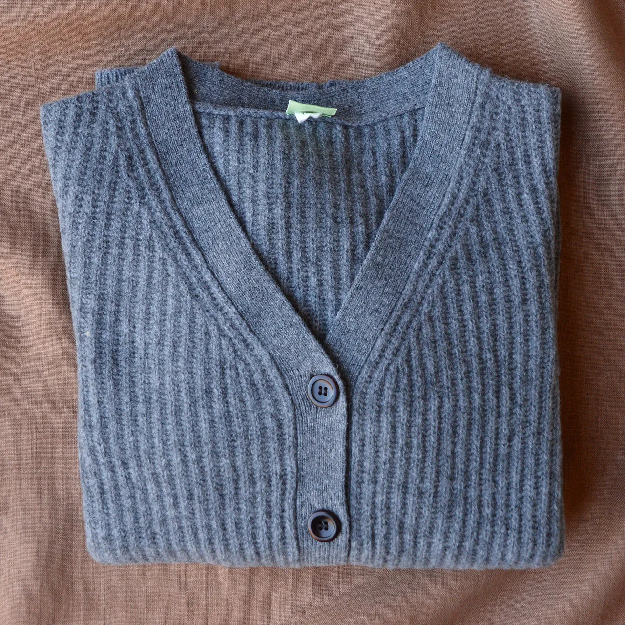 Women's Lambswool Cardigan - Charcoal (Teens-Womens S)