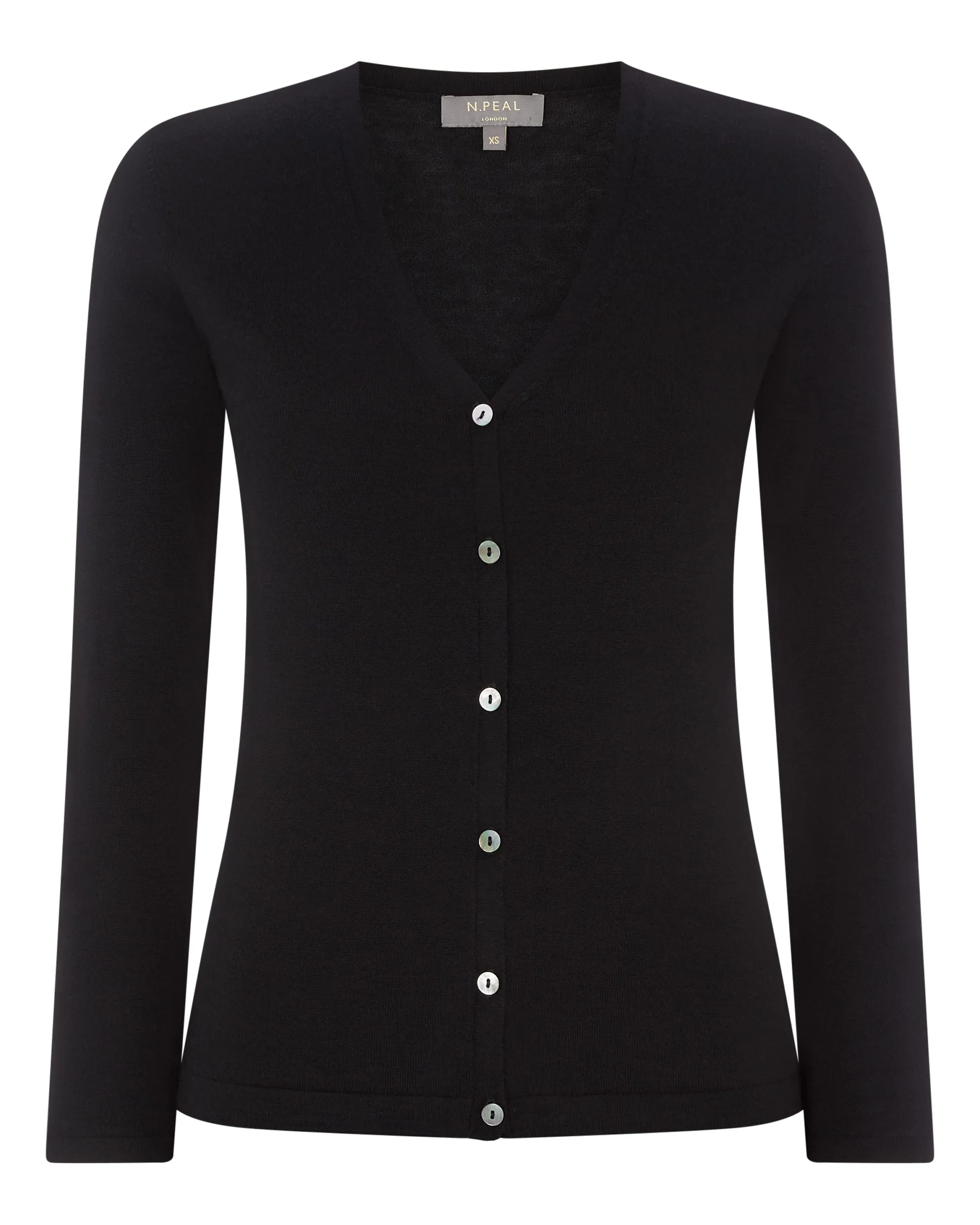 Women's Mia Superfine Cashmere V Neck Cardigan Black