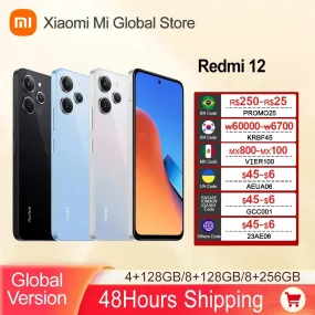 Xiaomi Redmi 12 Cellphone Global Version MTK Helio G88 50MP AI Triple Camera Large 6.79" DotDisplay 5000mAh Battery 18W Charging